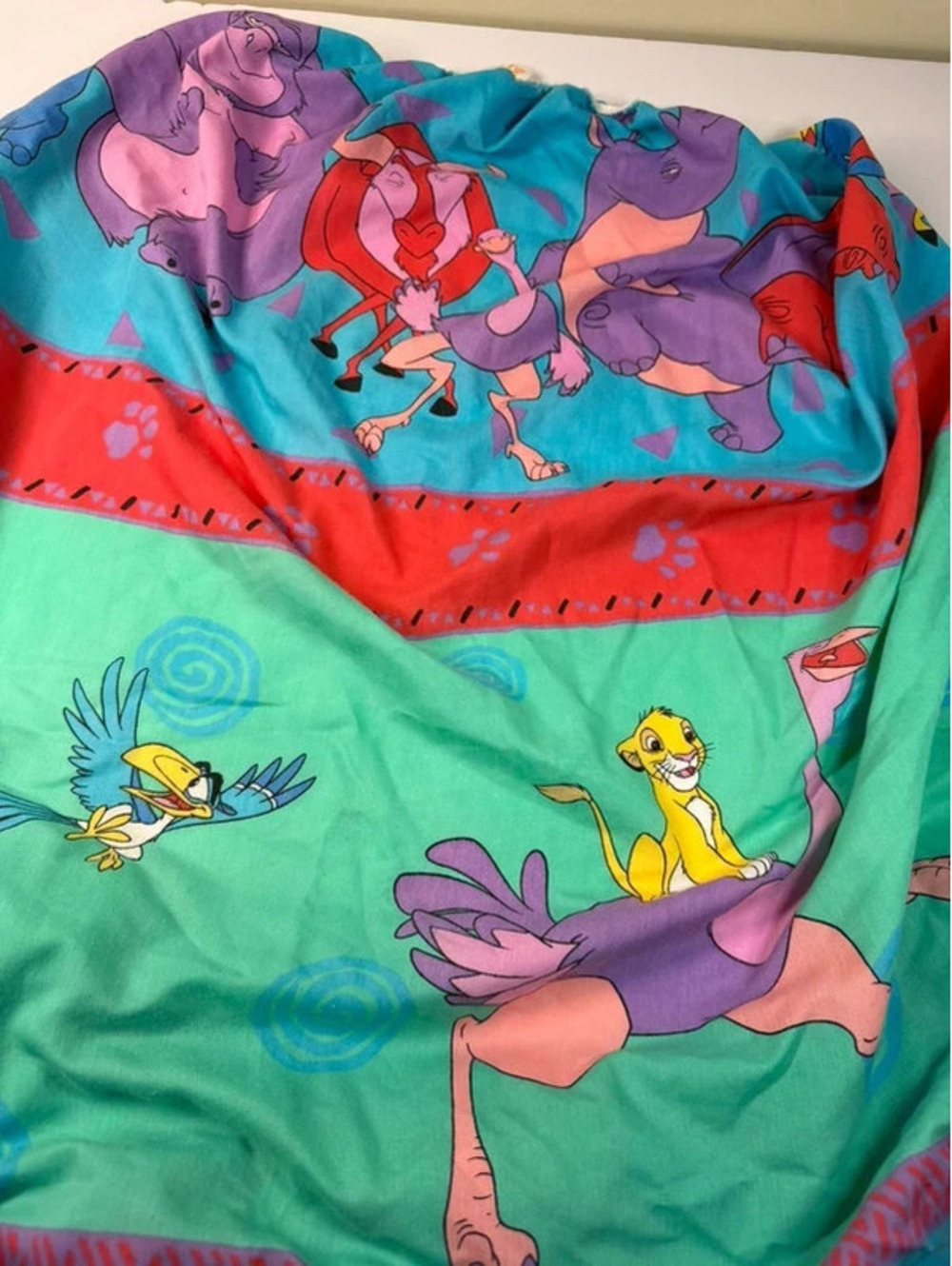 Vintage Disney The Lion King Just Can't Wait To Be King Fitted CRIB/Toddler